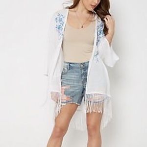 Wildflower fringed wrap/ kimono by clover + scout